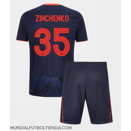 Camiseta Nottingham Forest Oleksandr Zinchenko #35 Tercera Equipación Replica 2025-26 para niños mangas cortas (+ Pantalones cortos)